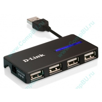 Карманный USB 2.0 концентратор D-Link DUB-104 в Твери, USB хаб DLink DUB104 (Тверь)