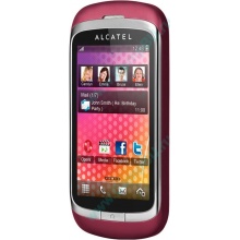 Красно-розовый телефон Alcatel One Touch 818 (Тверь)